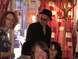 Director Mark Hewitt and audience members at Little Polka Cafe, Eastbourne, April 2009. Photo by Jola